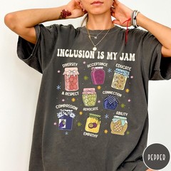 Inclusion is My Jam Comfort Colors Shirt, Autism Awareness Tee