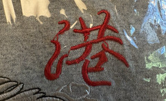 Hong Kong Embroidered Dragon Souvenir Tee Gray Crewneck T-Shirt Size XL New
