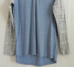 Lularoe Henley T-Shirts Cotton Blend Color Contrast Long Sleeve Hi-Low Size L