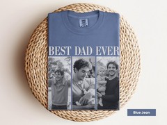 Custom Dad Vintage Photo Comfort Colors Shirt, Father’s Day Gift With Kids Photo
