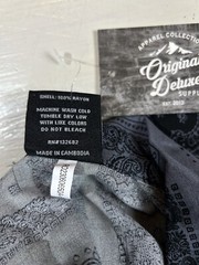 Original Deluxe Supply Mens LARGE Black & Gray Paisley SS Button Up Dress Shirt
