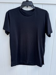 Uniqlo Black T-Shirt Size Large Basic Crew Neck Cotton Polyester