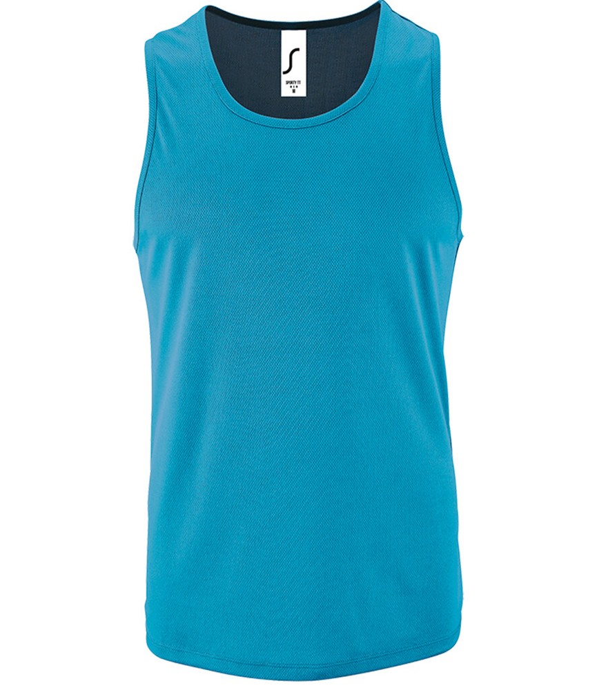 SOLs Mens Sporty Polyester Performance Tank Top Vest Sleeveless T-Shirt S-3XL