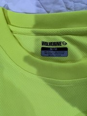 2 X Wolverine Brand Reflective Safety Yellow High Vis Short Sleeve Shirt Sz M