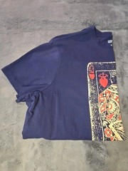 Daniel Cremieux Queen of Hearts T Shirt Mens XL Poker Card Graphic Print Blue