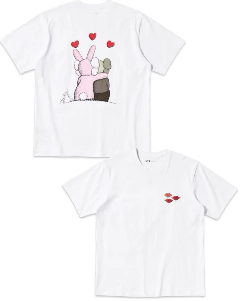 NWT KAWS x Uniqlo Andy Warhol UT Heart Banana Graphic Tee White L XL 2XL 3XL