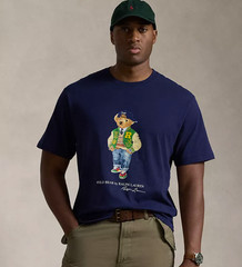 Polo Ralph Lauren Classic Fit Polo Bear Varsity Jersey T-Shirt Navy Short Sleeve