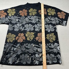 Vintage EZL Shirt Mens XL All Over Print Hand Painted Floral USA Single Stitch