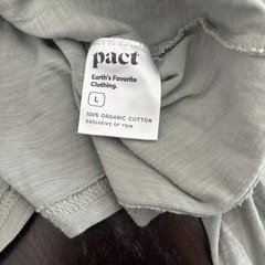 Pact Organic Cotton Henley T Shirt Womens Size L Green Gray Sustainable