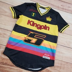 Hudson King Pin Shirt Mens Medium Yellow Black Jersey Racing Winners Circle