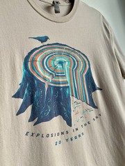 Explosions In The Sky 20th Anniversary Tour 2019 T Shirt Beige Small Bird Tree