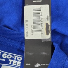 Adidas Men Shirt L/G Blue THE GO-TO TEE Big Logo Long Sleeve NWT
