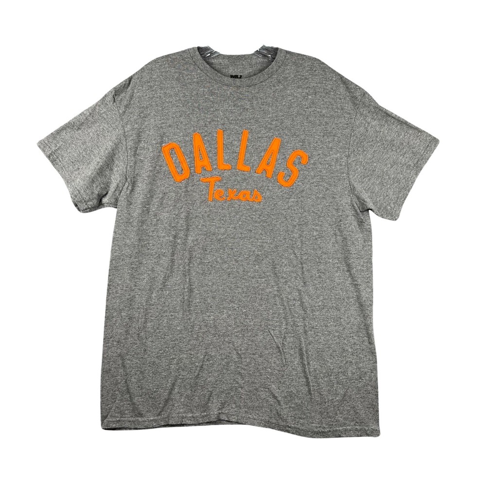 Dallas Texas MV Sport Crew Neck T-Shirt Mens Large Orange Graphic Tee