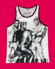 Tom of Finland Mesh Tank Top — “TOM 73” (gay, leather pants)
