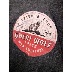 Duck Co Great Wolf Lodge Long Sleeve Graphic Tee Charcoal Gray Mens Large