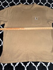 Carhartt Mens Short Sleeve T-Shirt Size Large Tan Loose Fit Casual Work Wear