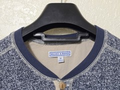 J.Crew Wallace & Barnes Blue Marled French Terry Henley Shirt Medium