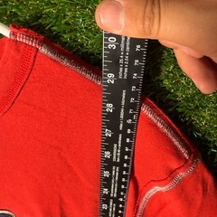Mens Tommy Hilfiger Red Denim Logo T Shirt XL/XG Vintage Retro Casual Streetwear