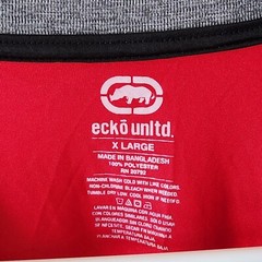 Ecko Unltd T Shirt Mens XL Red Long Sleeve 100% Polyester Jersey Fabric