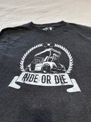 Crazy Dog T-Shirts Men’s M Gray Ride or Die Graphic Cotton Blend Crew Neck Tee