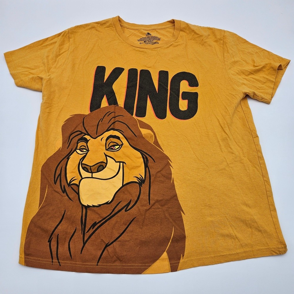 Disney Mufasa KING Lion Graphic T Shirt Mens 3XL Yellow Cotton The Lion King