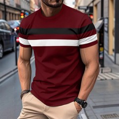 Men’s Short Sleeve Round Neck T-Shirt Classic Casual Slim Fit Shirts