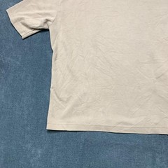 Uniqlo AIRism Oversized T-Shirt Mens Medium Beige Cotton Wide Fit Drop Shoulder