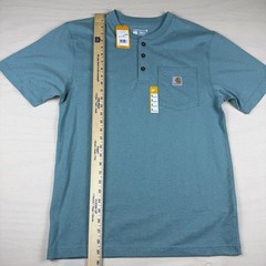 Carhartt Men’s S Loose Fit Pocket Henley T-Shirt Summer Blue Heather NWT TK0084