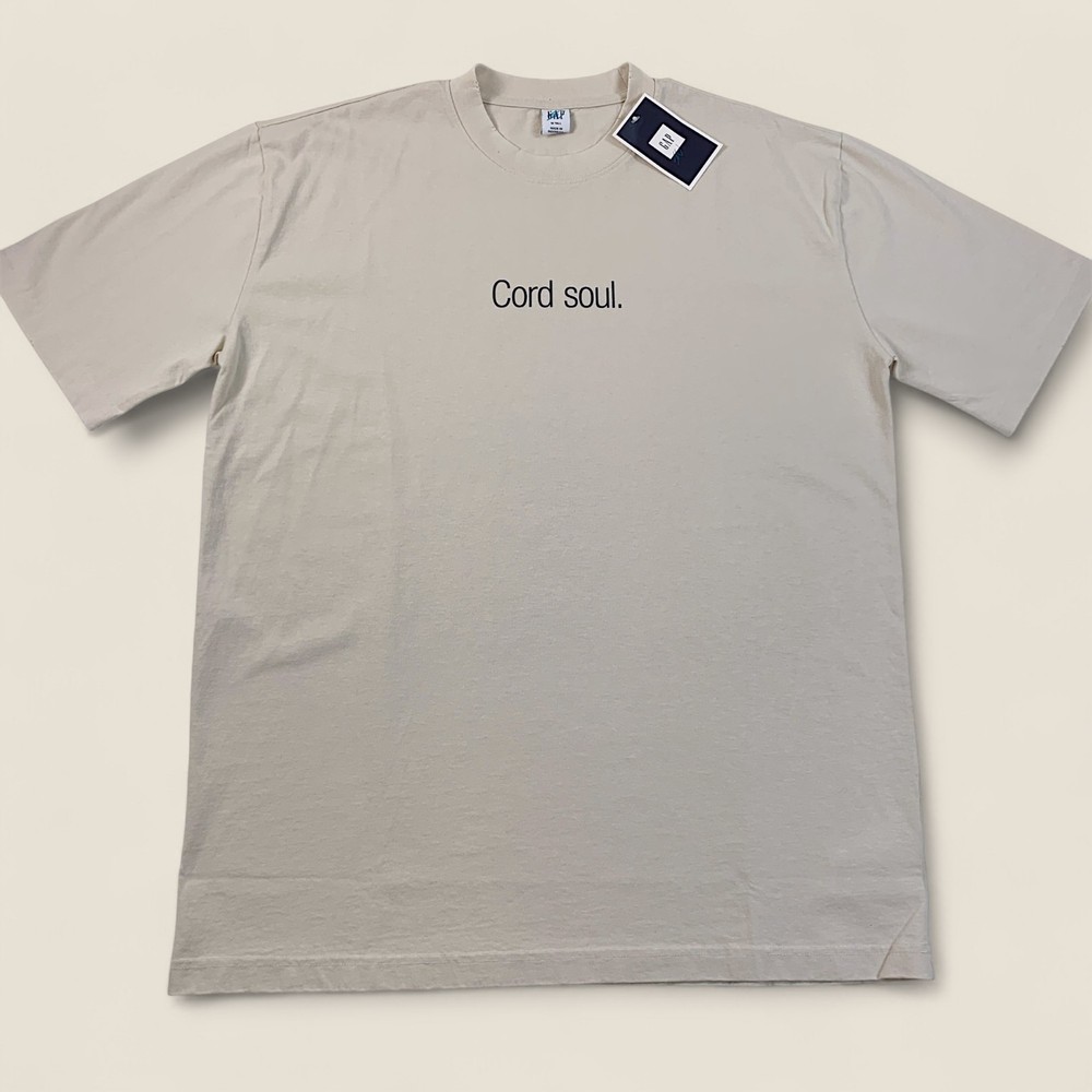 Gap Sean Wotherspoon Cord Soul Graphic T-Shirt Medium Tall Beige Re-Issue NWT