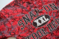 FRUIT OF THE LOOM VTG SNAP ON TOOL RACING USA AOP ALL OVER PRINT T SHIRT SZ L