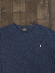 Polo Ralph Lauren Mens Size 3XLT Blue Crew Neck T-Shirt White Pony Short Sleeve