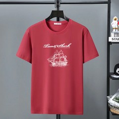 Men Sporty Big And Tall Lace and Shark Cotton T-Shirt M-12XL