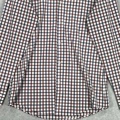 Mizzen Main Shirt M Trim Fit White Check Stretch Performance Long Sleeve Button
