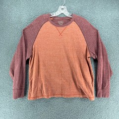 LL Bean Shirt Men L Regular Raglan Long Sleeve Colorblock Slightly Fitted Cotton
