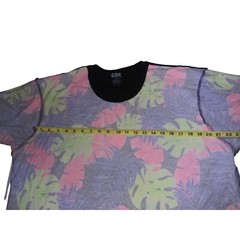 CSG Men’s Neon Hawaiian Tropical Leaf Short Sleeve Tee Shirt Size 2 XL