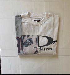 Bottega Desires Men’s Graphic Logo Crew Neck T-Shirt White/Gray Short Sleeve S