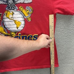 Vintage Hanes Shirt Adult Large Red Single Stitch United States Marines 90s