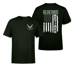 US Air Force Retired T-Shirt, Vintage Streetwear Patriotic Military Tee For Men