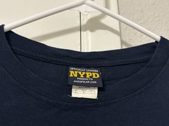 NYPD Logo Embroidered Navy Crew Neck Short Sleeve Men’s T-Shirt – Size L