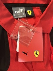 Puma Scuderia Ferrari Men’s Large SF Button Up Team Shirt Rosso Corsa**NEW**