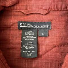 511 TACTILE Lot of 2 Shirts Mens Size L Red Green Button Snaps Lined Pockets