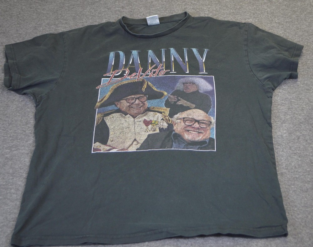 Danny Devito Black T-shirt Uneek Large Faded