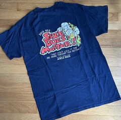 Vintage Dicks Last Resort Myrtle Beach Restaurant Navy Blue Graphic Shirt Sz Med