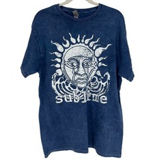 Sublime Crying Sun T-Shirt Blue Acid Wash Large NWOT