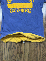 Vintage 60s 70s Sandburg High School Phys. Ed. Blue/ Yellow T Shirt Size Medium