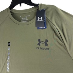 Under Armour Mens Freedom Tech Tee Marine OD Green XL 1369468 Flag Graphic NWT