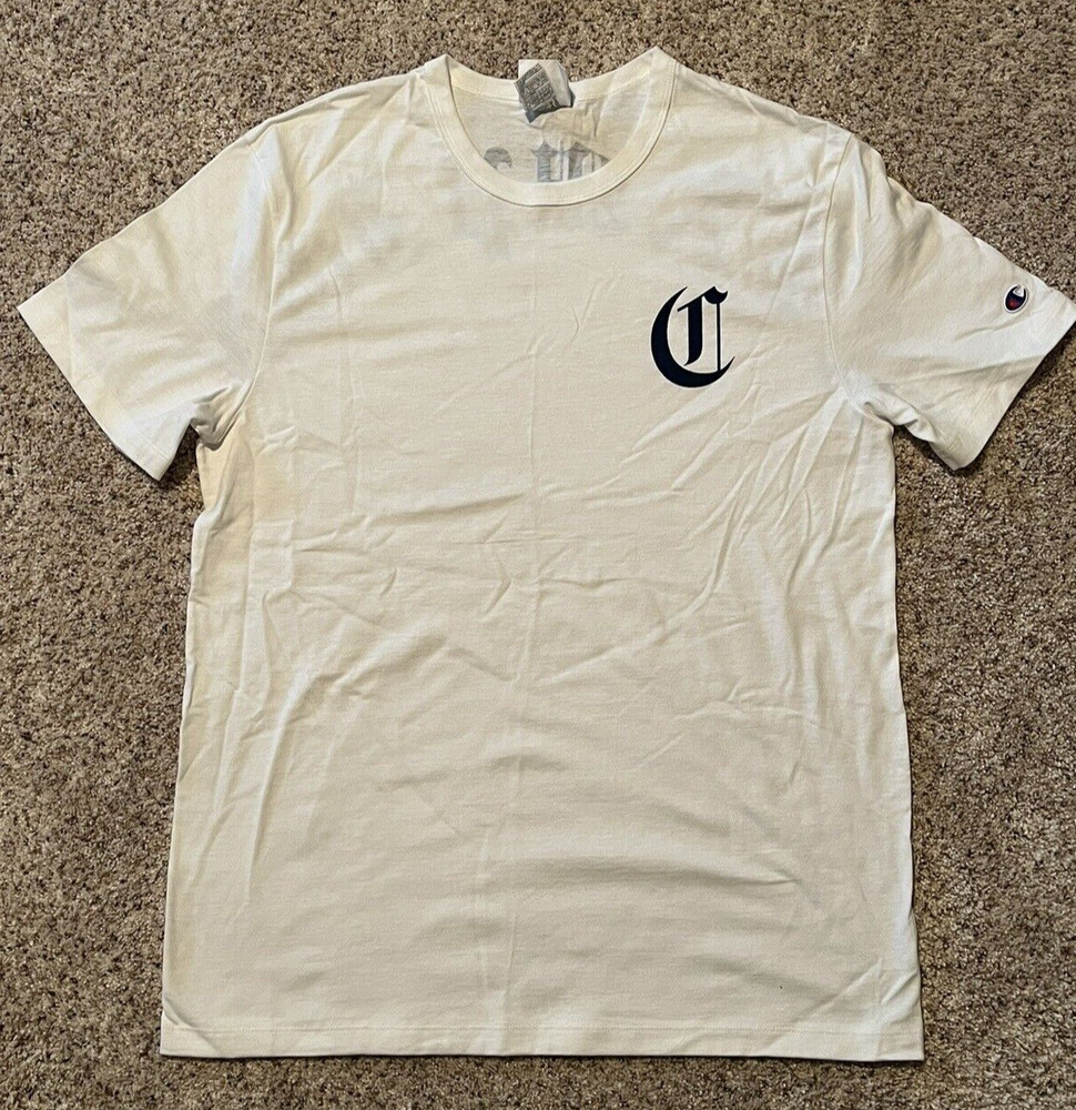 CHAMPION COTTON TEE – MEN’S – SCREEN LOGO FRONT AND BACK – MEDIUM – WHITE