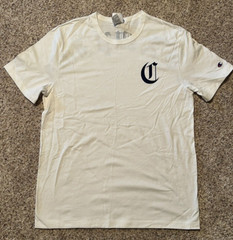 CHAMPION COTTON TEE – MEN’S – SCREEN LOGO FRONT AND BACK – MEDIUM – WHITE