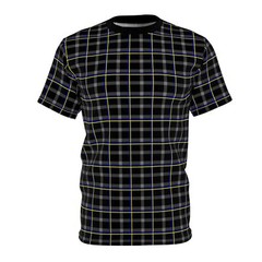 Unisex Cut & Sew Tee (AOP) : Black flannel pattern
