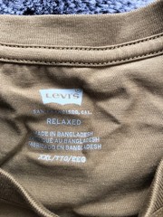 Men’s Levi’s 501 Graphic Relaxed Fit S.S. Lt. Brown Tee XXL. NWT.